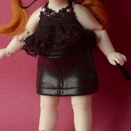 [Bebe Doll.휴쥬베이비] KMG Short Skirt (Black)