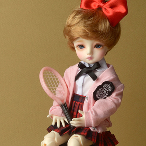 [USD] Dear Doll Size - Petit School Uniform For Girl Set (Pink &amp; Red Check)