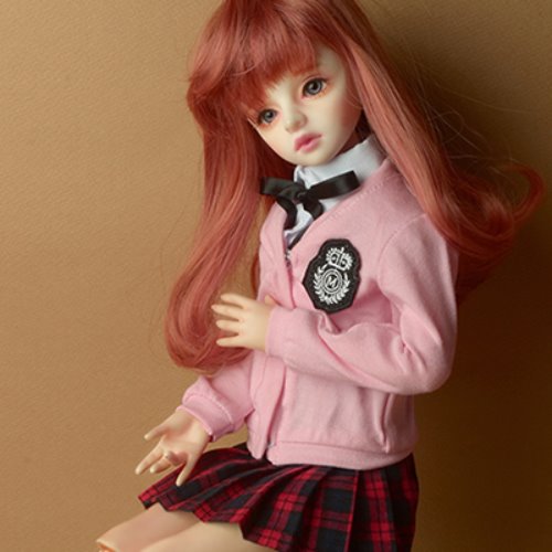 [MSD] Petit School Uniform For Girl Set (Pink &amp; Red Check)
