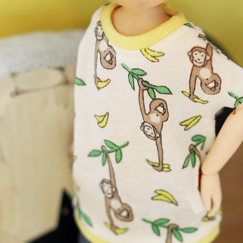 [브라이스] 원숭이 티셔츠 (화이트)