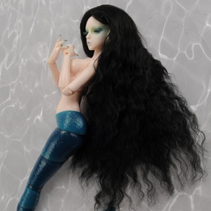 [7-8&quot;] Stardust Middle Mermaid Wig (Black)