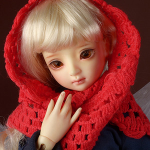 Model &amp; MSD - Drizzly Knit Muffler (Red)