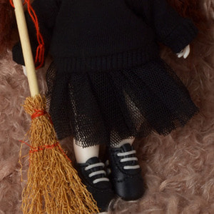 [Bebe Doll.휴쥬베이비] Moo0 Swan Skirt (Black)