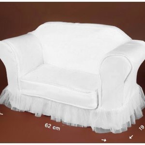 Model doll size - Romaellie Fabric Double Sofa Cover (White)