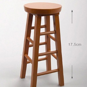 MSD - Poli Stone Round Stool Chair (L Brown)