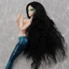 [7-8&quot;] Stardust Middle Mermaid Wig (Black)