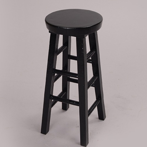 MSD - Poli Stone Round Stool Chair (Black)