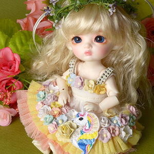 [Bebe Doll.휴쥬베이비] Unicorn Flowers Dress (Coral)