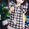 Bunny Check Hooded T - Brown